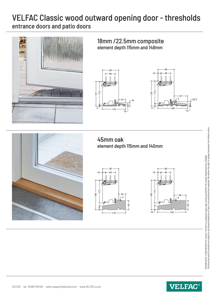 Threshold options for outward opening patio and entrance doors